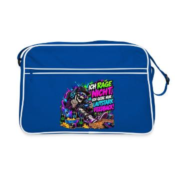 Ich rage nicht – Gaming Skelett Meme - Retro Tasche - Blau/Weiß - Vorne