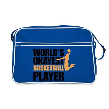 Lustiges Basketballspieler-Geschenk für Basketballspieler - Retro Tasche - Blau/Weiß - Vorne