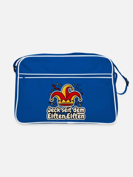 Jeck seit dem Elften Elften Narrenkappe Karneval - Retro Tasche - Blau/Weiß