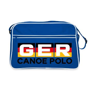 Deutschland - GER - Kanu Polo - Germany - paddeln - Retro Tasche - Blau/Weiß - Vorne