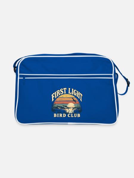 First Light Bird Club Vogelbeobachtung - Retro Tasche - Blau/Weiß