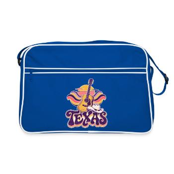 Texas Sunset Gitarre Retro - Retro Tasche - Blau/Weiß - Vorne
