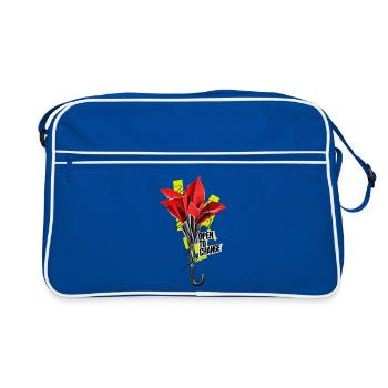 Origami Umbrella Open to Change - Retro Tasche - Blau/Weiß - Vorne