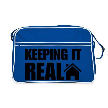 Lustiges Maklergeschenk - Retro Tasche - Blau/Weiß - Vorne