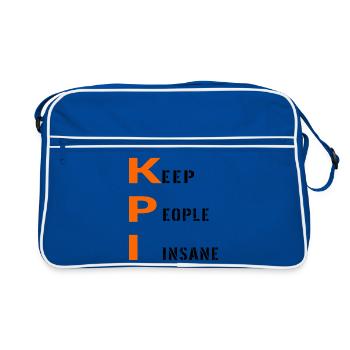 BÜRO-KPI-MITARBEITER - Retro Tasche - Blau/Weiß - Vorne