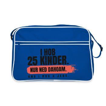I hob 25 Kinder – nur ned dahoam - Retro Tasche - Blau/Weiß - Vorne