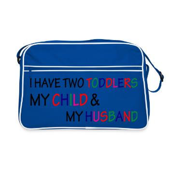 Funny mom - Retro Tasche - Blau/Weiß - Vorne