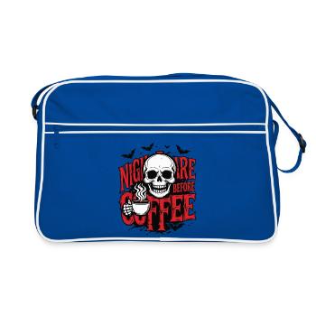 Albtraum vor dem Kaffee - Retro Tasche - Blau/Weiß - Vorne