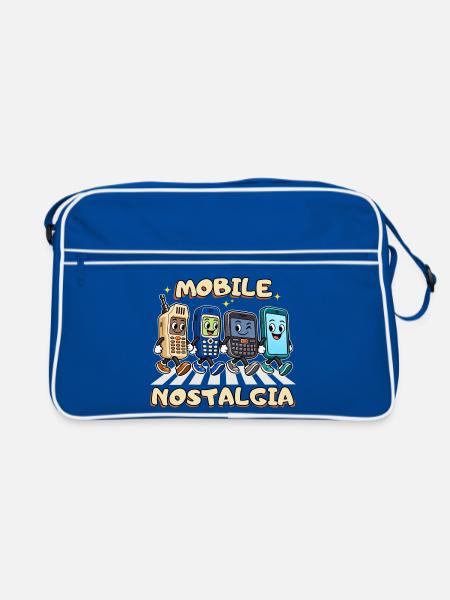 Mobile Nostalgia: Retro-Handy-Parade - Retro Tasche - Blau/Weiß