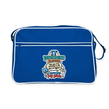 IT Abteilung Neustart Witz - Retro Tasche - Blau/Weiß - Vorne
