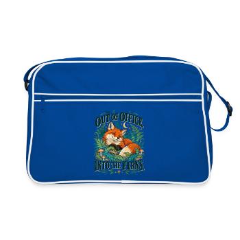 Out Of Office Into The Ferns Fuchs Im Farnwald - Retro Tasche - Blau/Weiß - Vorne