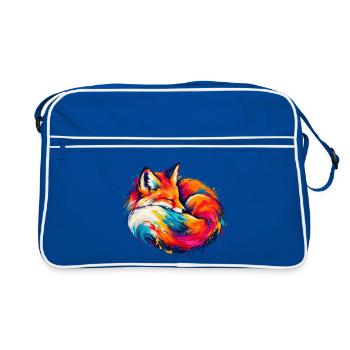 Chromatischer Schlaffuchs - Retro Tasche - Blau/Weiß - Vorne