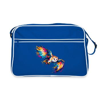 Chromatische Schleiereule - Retro Tasche - Blau/Weiß - Vorne
