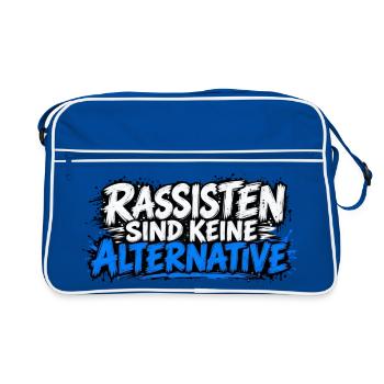 Rassisten sind keine Alternative - Retro Tasche - Blau/Weiß - Vorne