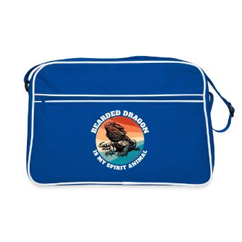 Bartagame Sprüche - Retro Tasche - Blau/Weiß - Vorne