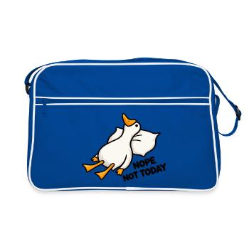Nope Not Today – Lustige Ente mit Humor - Retro Tasche - Blau/Weiß - Vorne