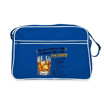 Wissenschaftliche Fakten: Alkohol - Retro Tasche - Blau/Weiß - Vorne