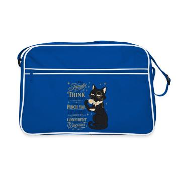  Think Before I Act Punch You Sarkasmus Humor - Retro Tasche - Blau/Weiß - Vorne