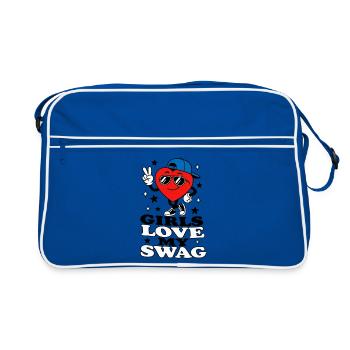  Girls Love My Swag Jungs Teenager Cool - Retro Tasche - Blau/Weiß - Vorne