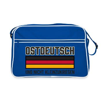 Ostdeutsch nicht kleinzukriegen Schwarz Rot Gold - Retro Tasche - Blau/Weiß - Vorne