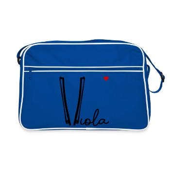 Viola-Bogen-Liebe - Retro Tasche - Blau/Weiß - Vorne
