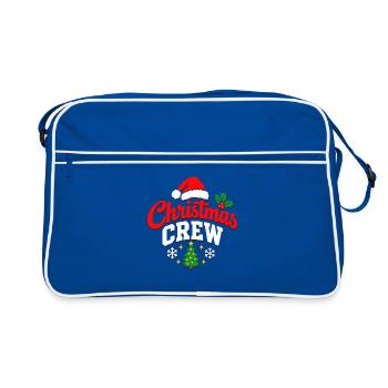 Weihnachtscrew Logo - Retro Tasche - Blau/Weiß - Vorne