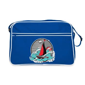 Grafik Segeln - Retro Tasche - Blau/Weiß - Vorne
