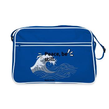 Markus 4,39 Friede, sei still. - Retro Tasche - Blau/Weiß - Vorne