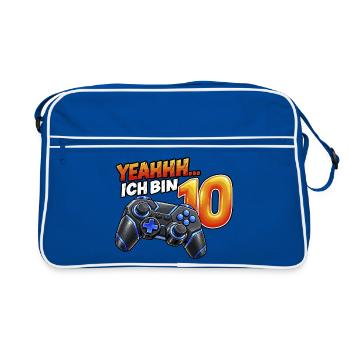 Gaming zum 10. Geburtstag – Yeahhh ich bin 10 - Retro Tasche - Blau/Weiß - Vorne