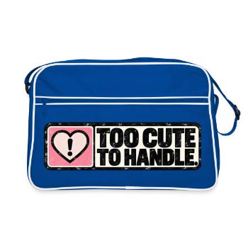 Too Cute to Handle – Cute Retro Heart - Retro Tasche - Blau/Weiß - Vorne