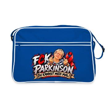 Kämpferischer Mut Ausdruck - Retro Tasche - Blau/Weiß - Vorne