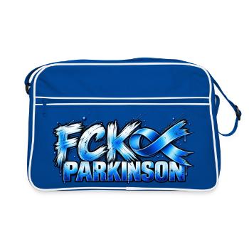 Kampf Parkinson Graffiti - Retro Tasche - Blau/Weiß - Vorne