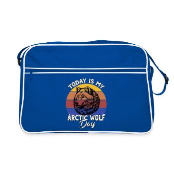 Polarwolf Arctic Wolf - Retro Tasche - Blau/Weiß - Vorne