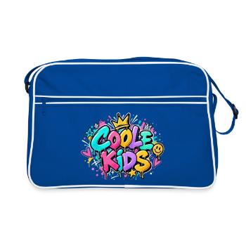 Coole Kids Graffiti Spritzer - Retro Tasche - Blau/Weiß - Vorne
