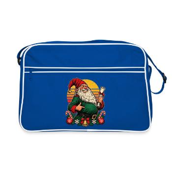 Christmas-Wichtel werdende Mama Retro - Retro Tasche - Blau/Weiß - Vorne