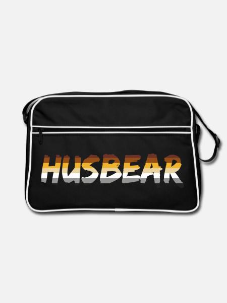 HUSBEAR GAY LGBT PRIDE Bear Community - Retro Tasche - Schwarz/Weiß