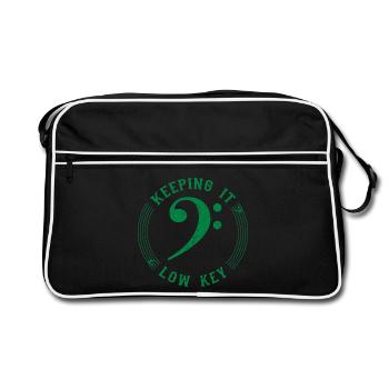 Bass Clef Green - Symbole Musical Vintage - Sac Retro - noir/blanc - Devant