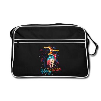 Anmutige Voltigierkunst Teamkür - Retro Tasche - Schwarz/Weiß - Vorne