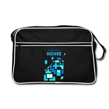 Bausteine Steine bauen spielen - Retro Tasche - Schwarz/Weiß - Vorne