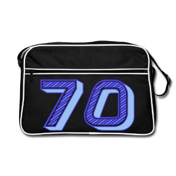 70. 70 ANS. 70e ANNIVERSAIRE. ANNIVERSAIRE 70 ANS. - Sac Retro - noir/blanc - Devant