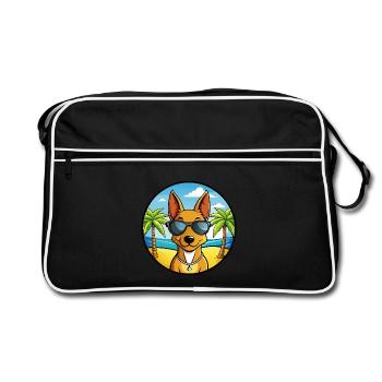 Cirneco Dell Etna Hunderasse Cartoon Sonnenbrille Strand - Retro Tasche - Schwarz/Weiß - Vorne