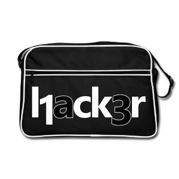 Hacker - Retro Tasche - Schwarz/Weiß - Vorne