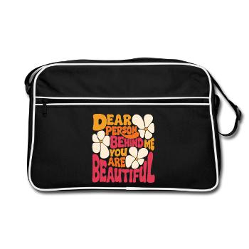 Chère personne derrière moi. Tu es belle (rose 2) - Sac Retro - noir/blanc - Devant
