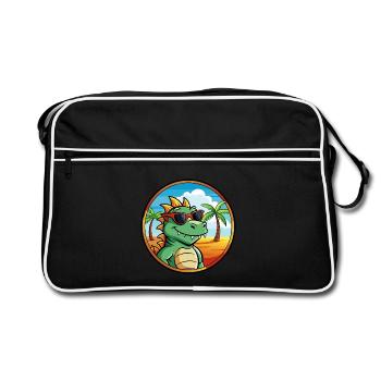 Dragon Funny Cartoon Lunettes de soleil de plage d’été cool - Sac Retro - noir/blanc - Devant