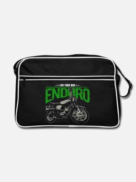 S51 Moped Enduro - Kult für Simson Liebhaber - Retro Tasche - Schwarz/Weiß