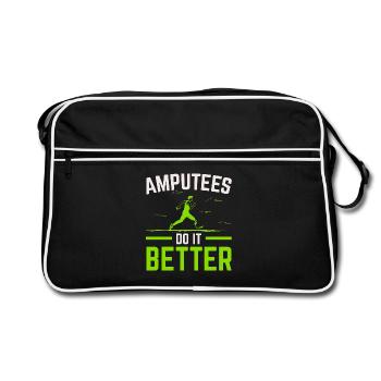 Amputierte machen es besser Amputation Amputiert - Retro Tasche - Schwarz/Weiß - Vorne