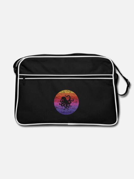 Octopus Retro - Retro Tasche - Schwarz/Weiß
