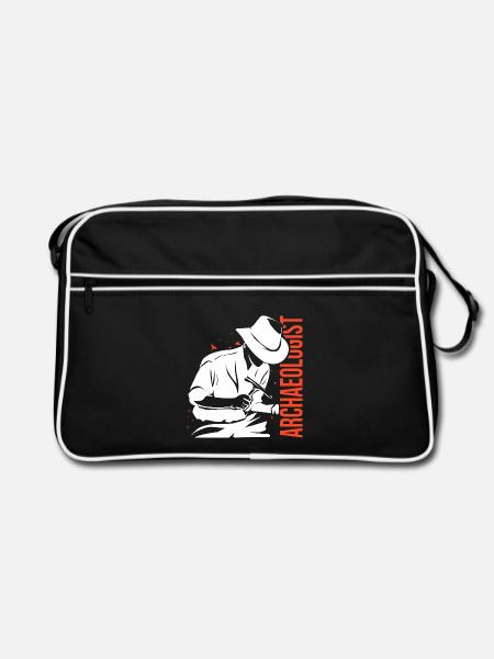 Spürnasiger Archäologe Ausgrabung - Retro Tasche - Schwarz/Weiß