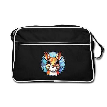 Chipmunk bunte Aquarell-Tierillustration - Retro Tasche - Schwarz/Weiß - Vorne