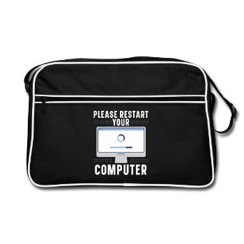Fragen Sie mich über Informationstechnologie - Retro Tasche - Schwarz/Weiß - Vorne
